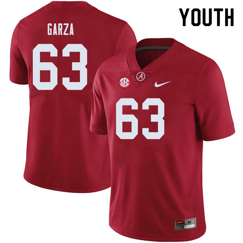 Youth #63 Rowdy Garza Alabama Crimson Tide College Football Jerseys Sale-Crimson